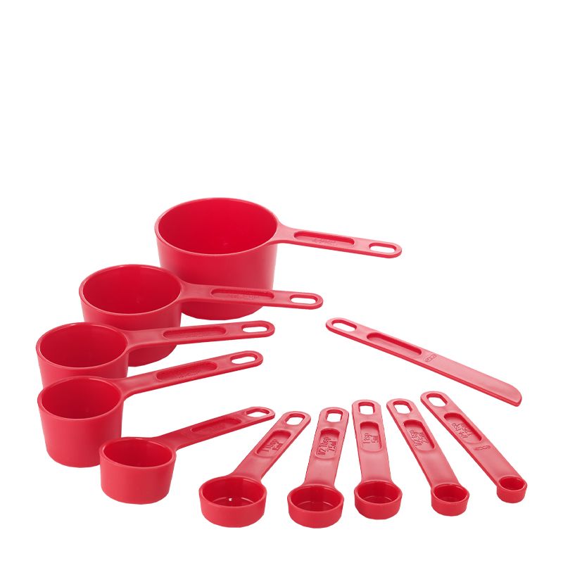 MEASURING CUP SPOON 11 PCE SET RED, EDGE DESIGN