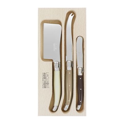 KNIFE SET 3PCE CHEESE BROWN ANDRE VERDIER