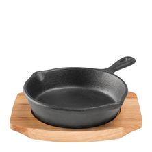 SKILLET ROUND WITH TRAY 10CM, CAST IRON PYROLUX