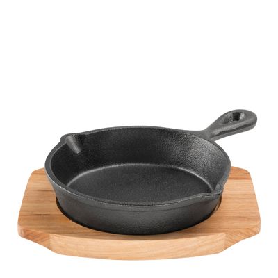 SKILLET ROUND WITH TRAY 13.5CM, CAST IRON PYROLUX