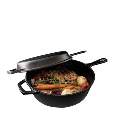 SKILLET 26CM  2PCE SET CAST IRON PYROLUX