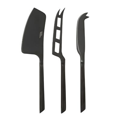 CHEESE KNIFE SET-3 BLACK STEEL D&W NAPIER