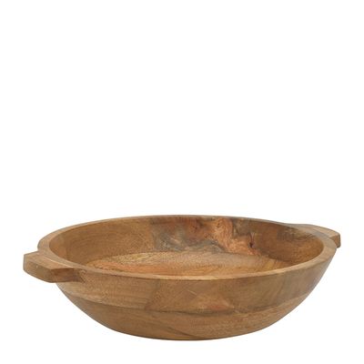 SERVING BOWL W/HNDLS WOODEN 34CM, DRIFT