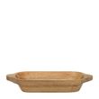 BOWL OVAL W/HNDLS WOODEN 37CM, DRIFT