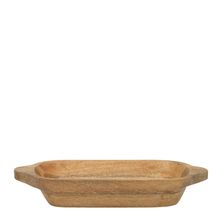 BOWL OVAL W/HNDLS WOODEN 37CM, DRIFT