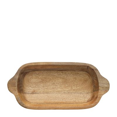 BOWL OVAL W/HNDLS WOODEN 37CM, DRIFT