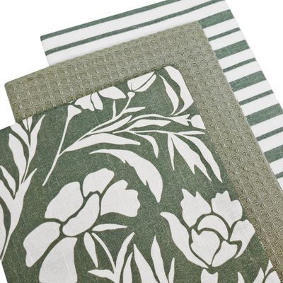 TEA-TOWEL 3PK MULTI, JASMINE FOREST