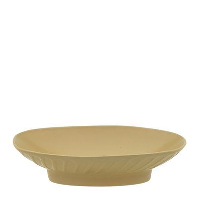 BOWL FOOTED OVAL OCHRE 20X12CM, PORTSEA