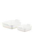 HERITAGE SQUARE DISH SET OF 2 MERINGUE, LE CREUSET