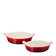 HERITAGE RND DISH SET OF 2 CERISE, LE CREUSET