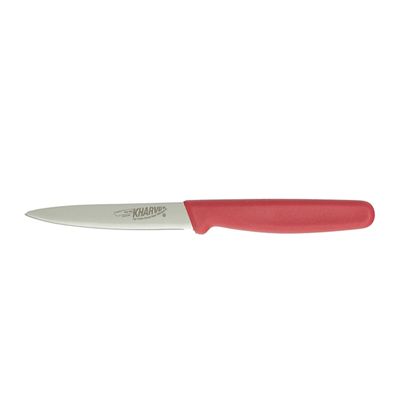 KNIFE PARING POINTED RED 100MM, KHARVE