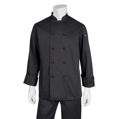 CHEF JACKET BLACK  L/SLEEVE-S-DARLING