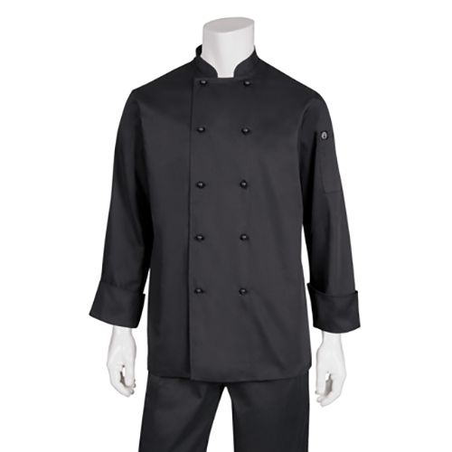 CHEF JACKET BLACK  L/SLEEVE-S-DARLING