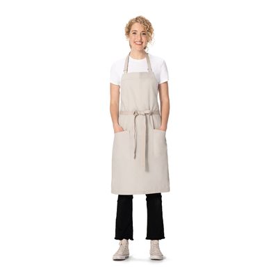 APRON BIB CANVAS  ECRU, LOCKHARTE