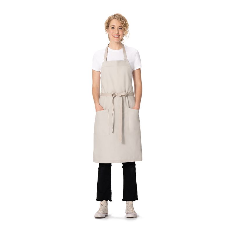 APRON BIB CANVAS  ECRU, LOCKHARTE