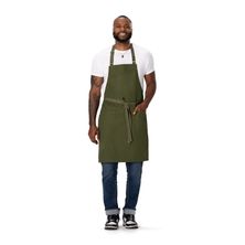 APRON BIB GREEN CANVAS, LOCKHARTE