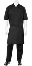 APRON HALF WAIST BLACK W/POCKET