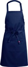 APRON BIB W/POCKET NAVY P/COTTON