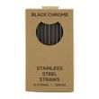 STRAWS S/STEEL BLACK 10PK 215X65MM