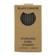 STRAWS S/STEEL BLACK 10PK 215X65MM