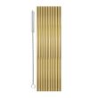 STRAWS S/STEEL GOLD 10PK 215X65MM