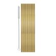 STRAWS S/STEEL GOLD 10PK 215X65MM