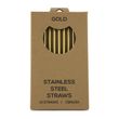 STRAWS S/STEEL GOLD 10PK 215X65MM