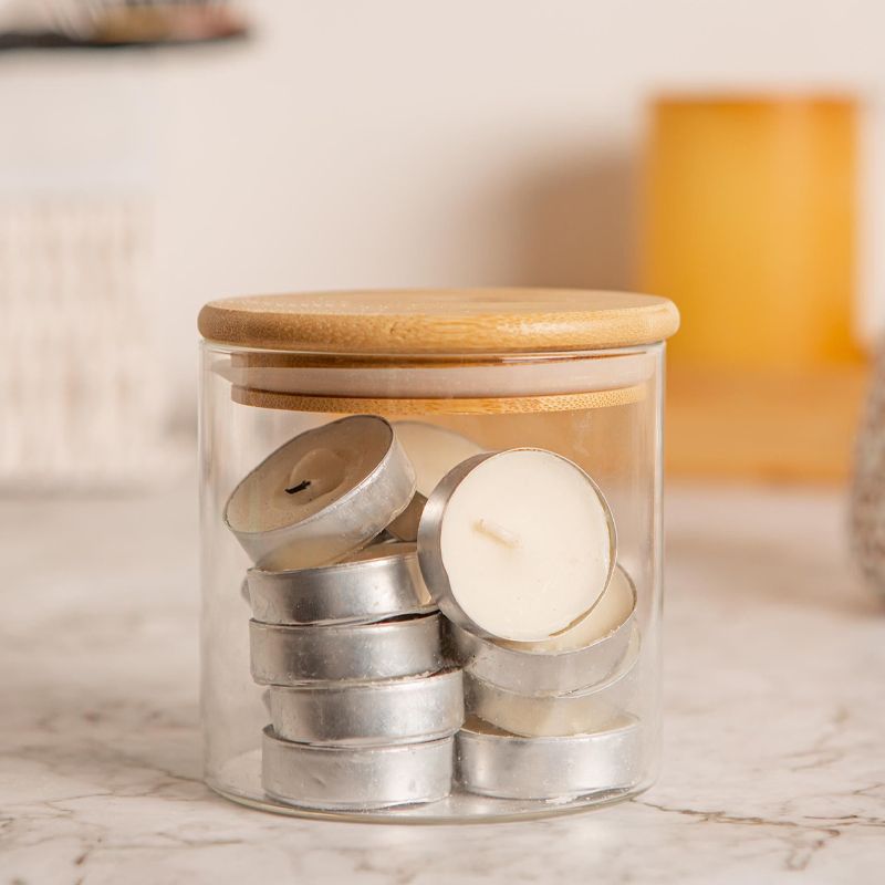 STORAGE JAR W/WOODEN LID 550ML, ARGON