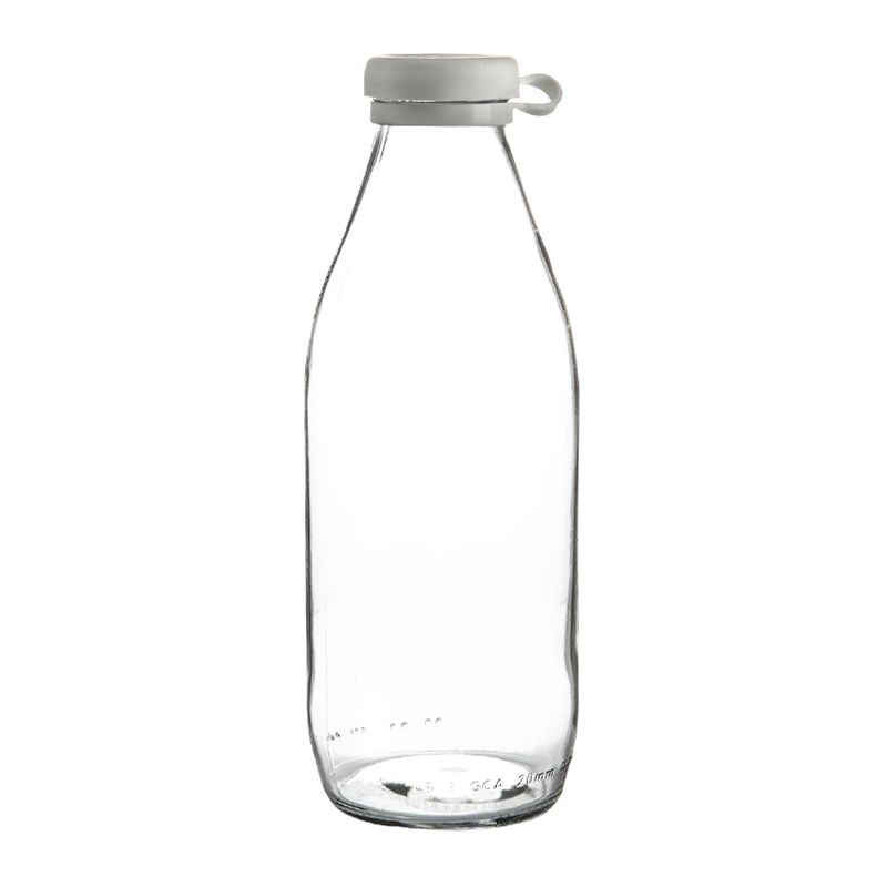 MILK BOTTLE W/SILICONE LID 1LT, ARGON