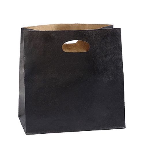 BAG T/AWAY BLK DIECUT HNDL 28X28X15, 500CTN