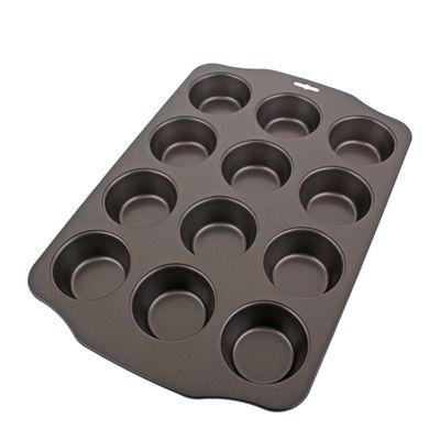 MUFFIN PAN 12 CUP N/ST, D/BAKE