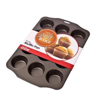 MUFFIN PAN 12 CUP N/ST, D/BAKE