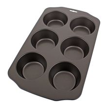 MUFFIN PAN JUMBO 6 CUP N/ST, D/BAKE