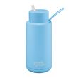 BOTTLE W/STRAW SKY BLUE 1L, F/GREEN