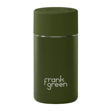 CUP REUSABLE CERAMIC KHAKI 12OZ, F/GREEN