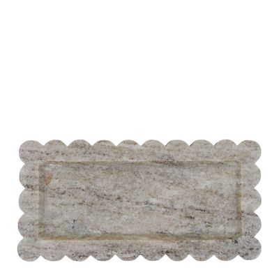 MARBLE TRAY RECT 12X24CM NUDE, DENTELLE