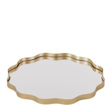 METAL/MIRROR TRAY RIPPLE 35X2CM GOLD