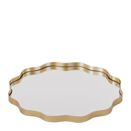 METAL/MIRROR TRAY RIPPLE 35X2CM GOLD