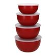 MIXING BOWL W/LID SET4 RED, KA