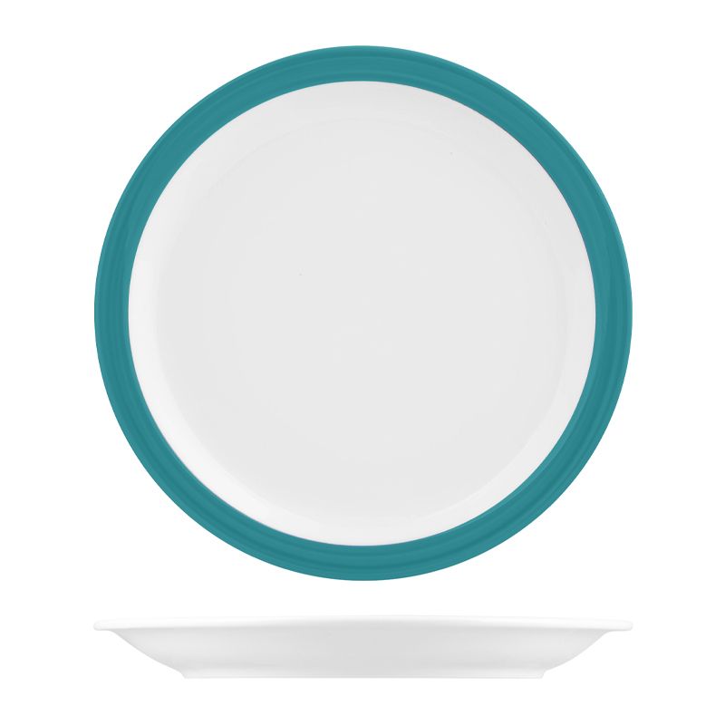 PLATE W/RIM AQUA 225MM, AFC STUDIO