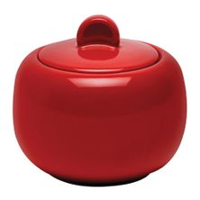 SUGAR BOWL WITH LID RED 108X96MM/370ML AFC FLINDERS HEALTHCARE