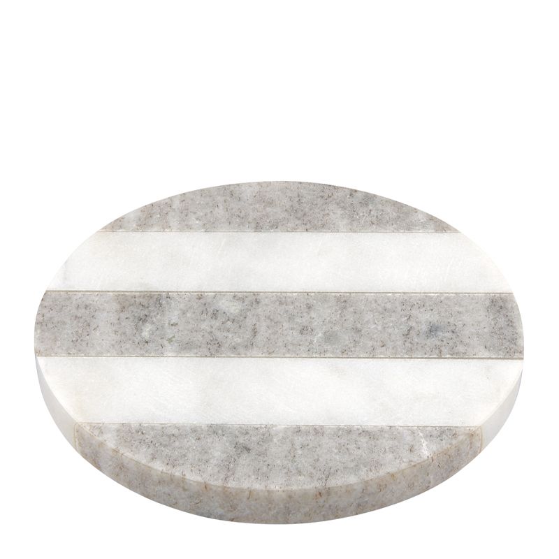 COASTER MARBLE ROUND BEIGE STRIPE 10CM, M&W