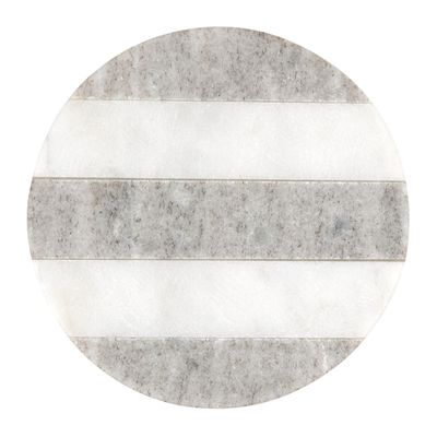 COASTER MARBLE ROUND BEIGE STRIPE 10CM, M&W