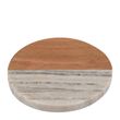 COASTER MARBLE/ACACIA ROUND BEIGE 10CM, M&W