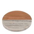 COASTER MARBLE/ACACIA ROUND BEIGE 10CM, M&W