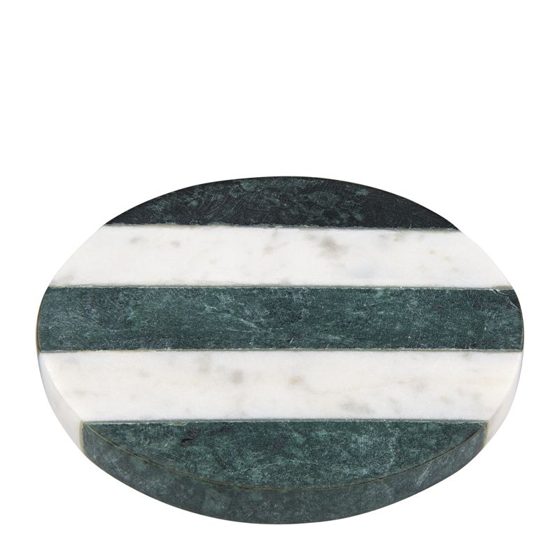 COASTER MARBLE ROUND GREEN STRIPE 10CM, M&W