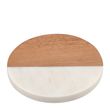 COASTER MARBLE/ACACIA ROUND WHITE 10CM, M&W