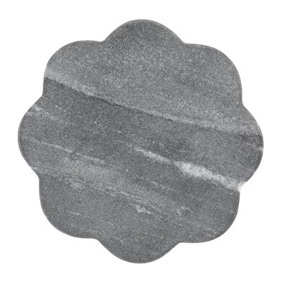 COASTER MARBLE SCALLOP CHARCOAL 11.5CM, M&W