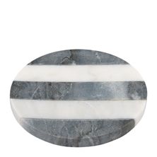 COASTER MARBLE ROUND CHARCOAL STRIPE 10CM, M&W