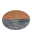 COASTER MARBLE/ACACIA ROUND CHARCOAL 10CM, M&W